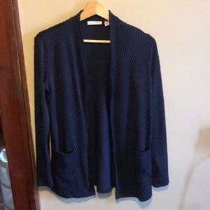 Navy Textured Cardigan